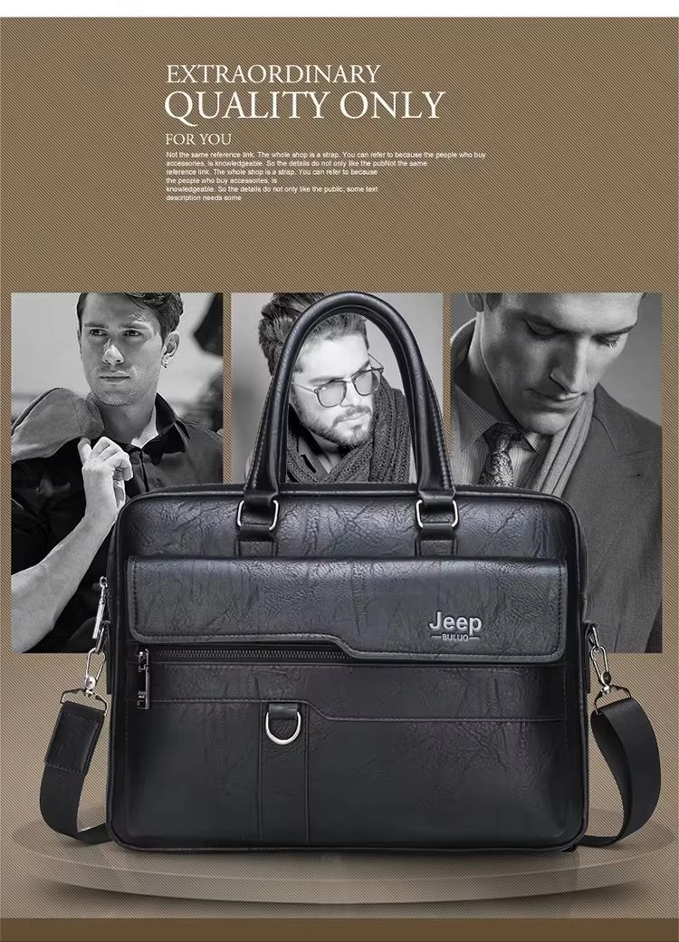 Custom PU Genuine Leather Laptop Briefcase Waterproof Messenger Crossbody Shoulder Dayback Travel Business Outdoor - product detail