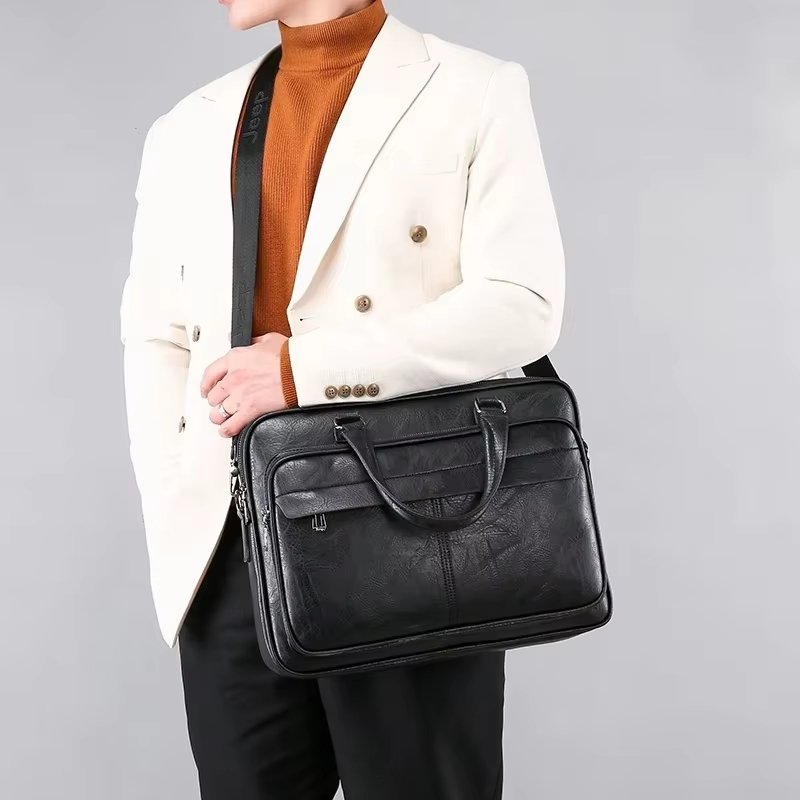 Unisex New Totes PU Leather Briefcase Laptop Handbags Office Male Bag Bag - product detail