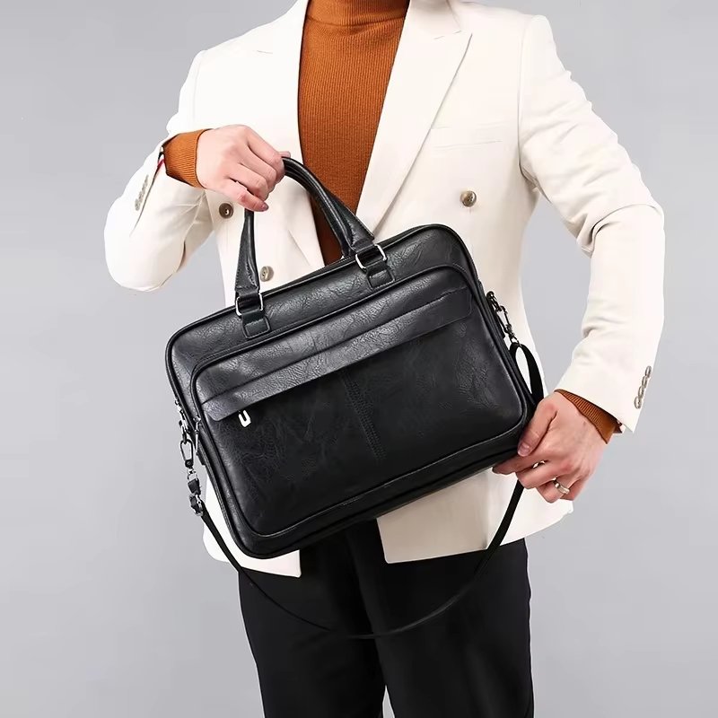 Unisex New Totes PU Leather Briefcase Laptop Handbags Office Male Bag Bag - product detail