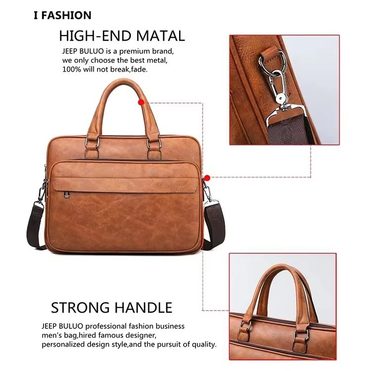 Unisex New Totes PU Leather Briefcase Laptop Handbags Office Male Bag Bag - product detail
