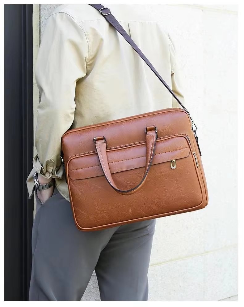 Unisex New Totes PU Leather Briefcase Laptop Handbags Office Male Bag Bag - product detail