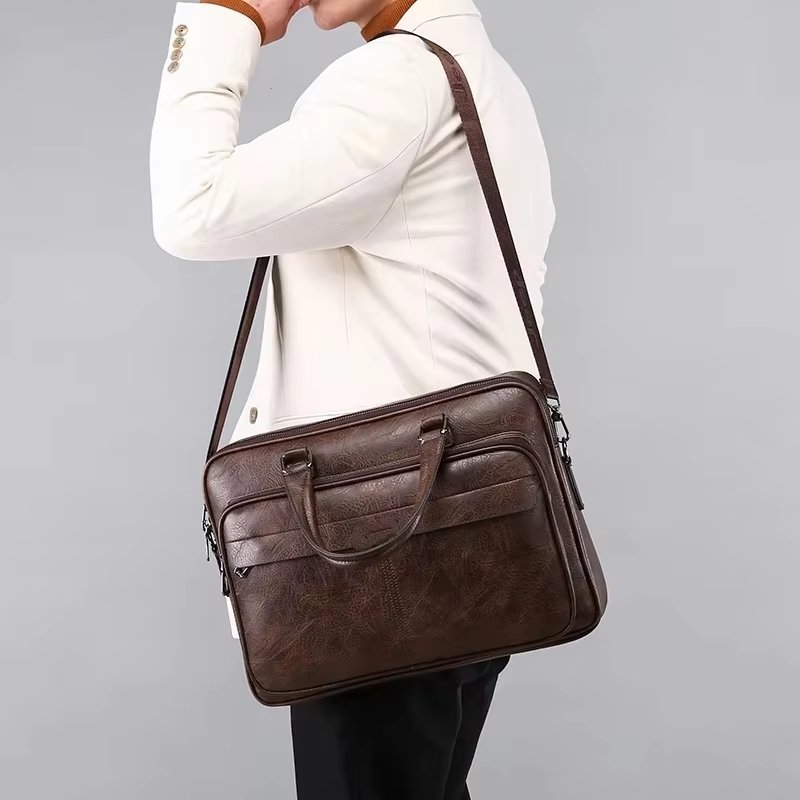 Unisex New Totes PU Leather Briefcase Laptop Handbags Office Male Bag Bag - product detail