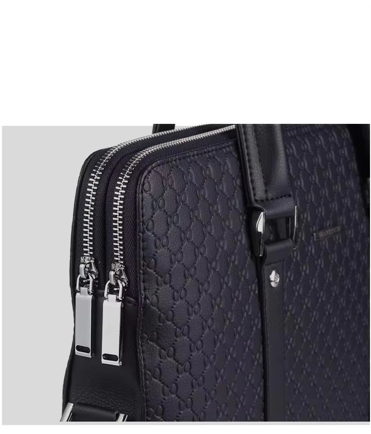 New Designer Unisex PU Leather Laptop Tote Shoulder Briefcase Bag Waterproof Business With Plaid For Men - product detail