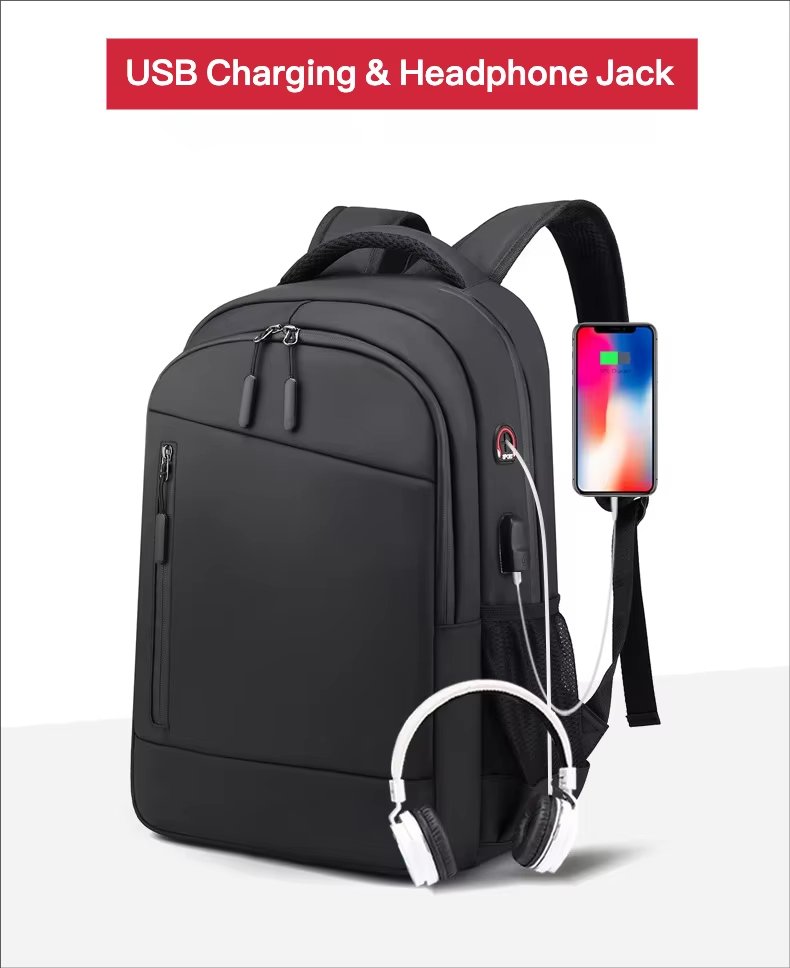 Water-Resistant Large Capacity USB Business Travel Oxford Laptop Backpack product detail