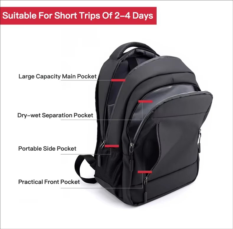 Water-Resistant Large Capacity USB Business Travel Oxford Laptop Backpack product detail