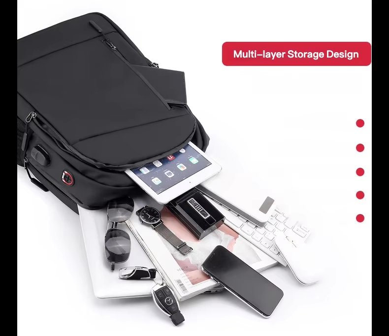 Water-Resistant Large Capacity USB Business Travel Oxford Laptop Backpack product detail