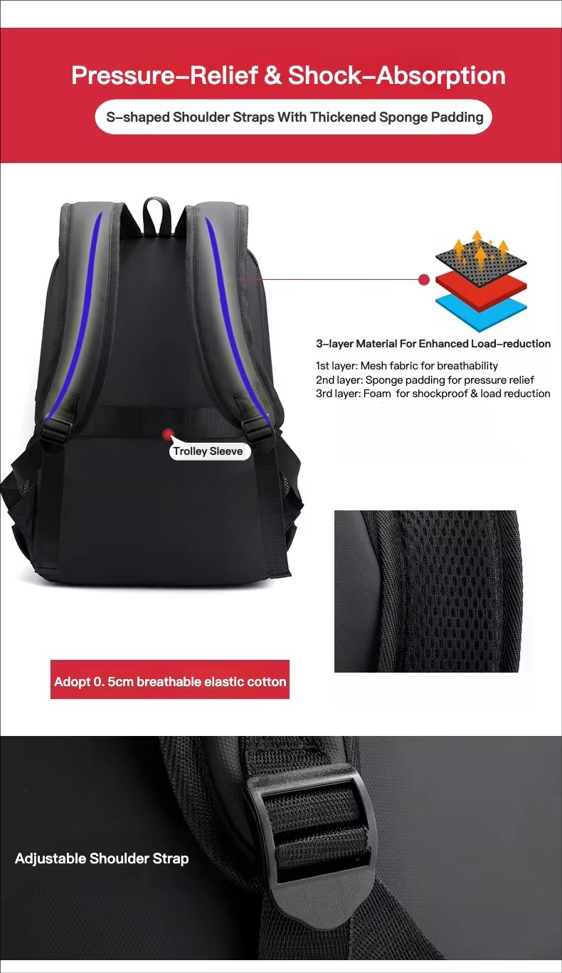 Water-Resistant Large Capacity USB Business Travel Oxford Laptop Backpack product detail