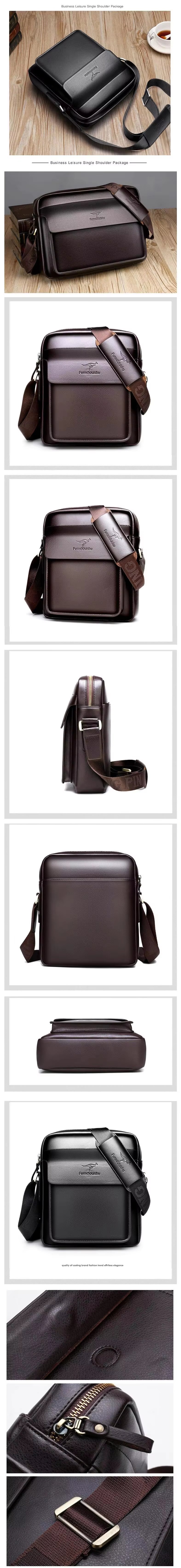 PU Leather Custom Messenger Bag Fac Trendy Casual Shoulder For Men Small Size - product detail