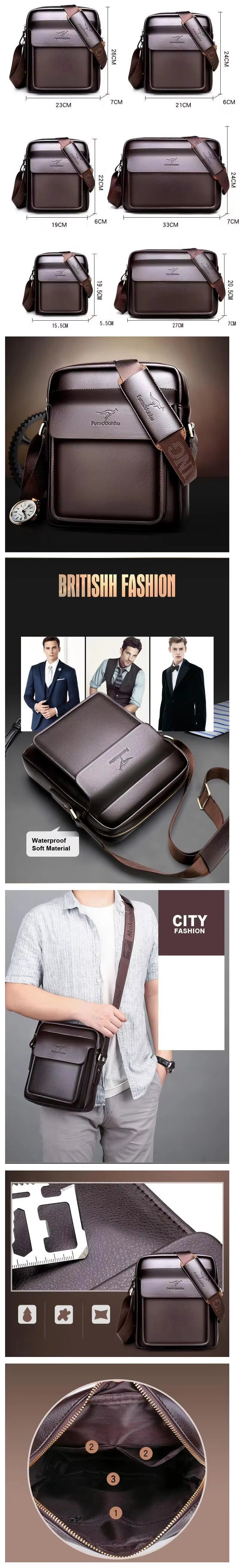 PU Leather Custom Messenger Bag Fac Trendy Casual Shoulder For Men Small Size - product detail