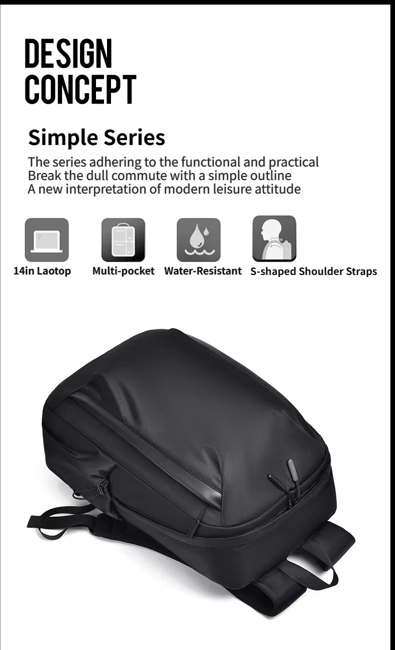 Water-Resistant Large Capacity Business Travel Oxford Laptop Backpack product detail