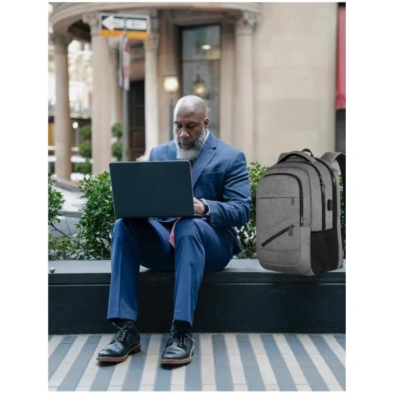 Anti-Theft Water-Resistant USB Vintage Business Oxford Laptop Backpack product detail