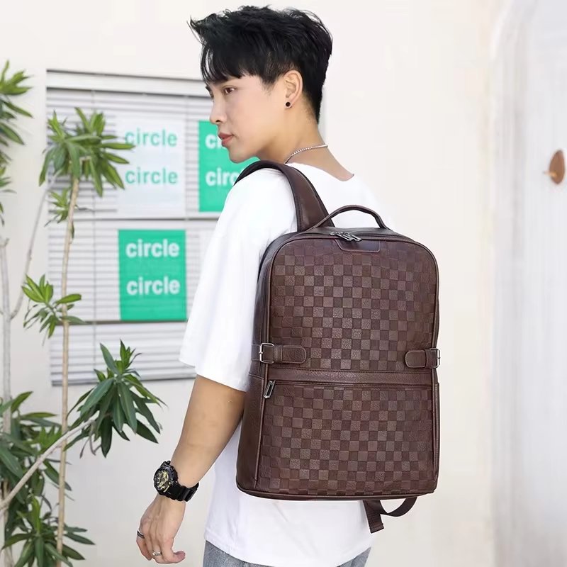 Anti-Theft Water-Resistant Vintage Modern Business Leather Business Backpack product detail