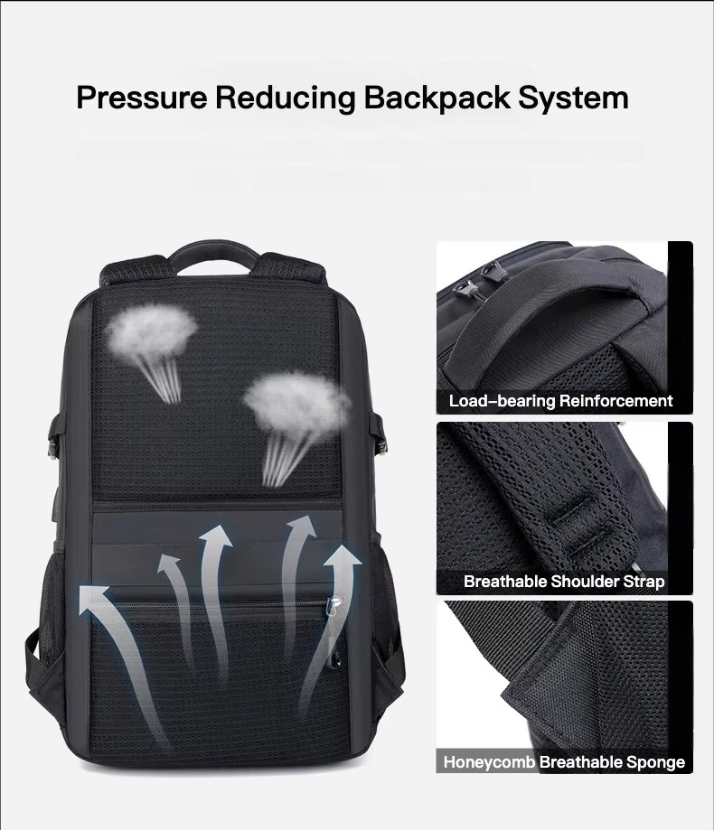 Anti-Theft Water-Resistant Large Capacity USB Business PU Leather Laptop Backpack product detail