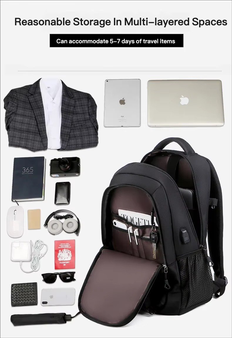 Hot Sell Large Capacity Anti-Theft Multifunctional USB Laptop Backpack Student Schoolbag Waterproof Outdoor Business Travel Bag detail image