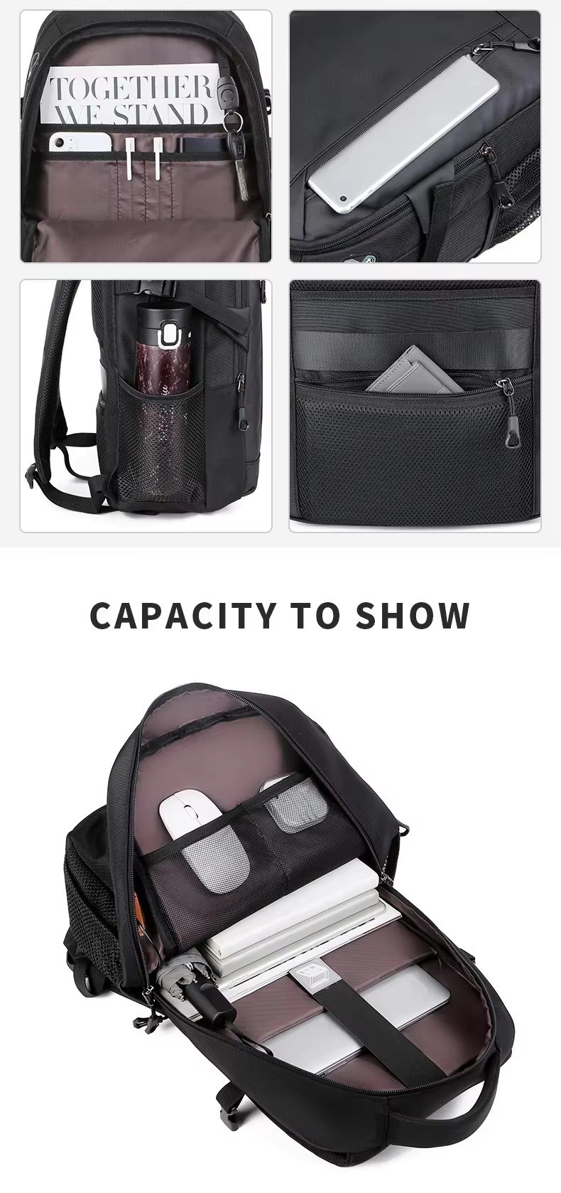 Hot Sell Large Capacity Anti-Theft Multifunctional USB Laptop Backpack Student Schoolbag Waterproof Outdoor Business Travel Bag detail image