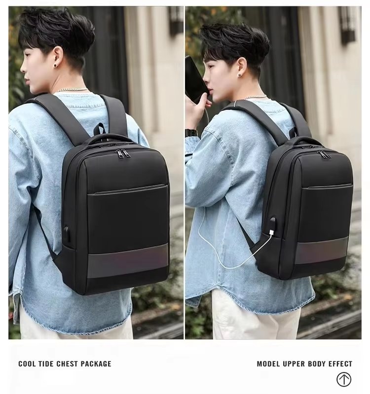 Water-Resistant Large Capacity Vintage Business Travel Oxford Laptop Backpack product detail