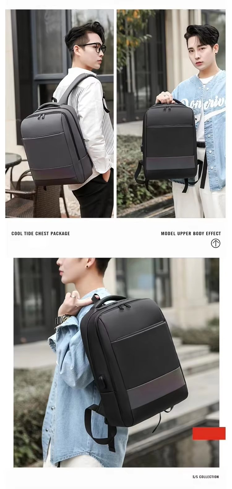 Water-Resistant Large Capacity Vintage Business Travel Oxford Laptop Backpack product detail