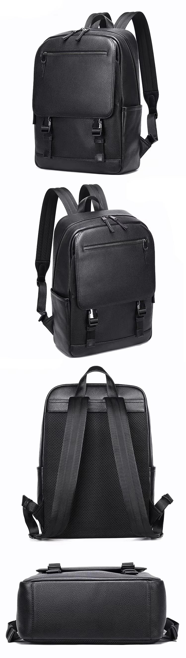 Large Capacity Business Travel Leather Laptop Backpack product detail