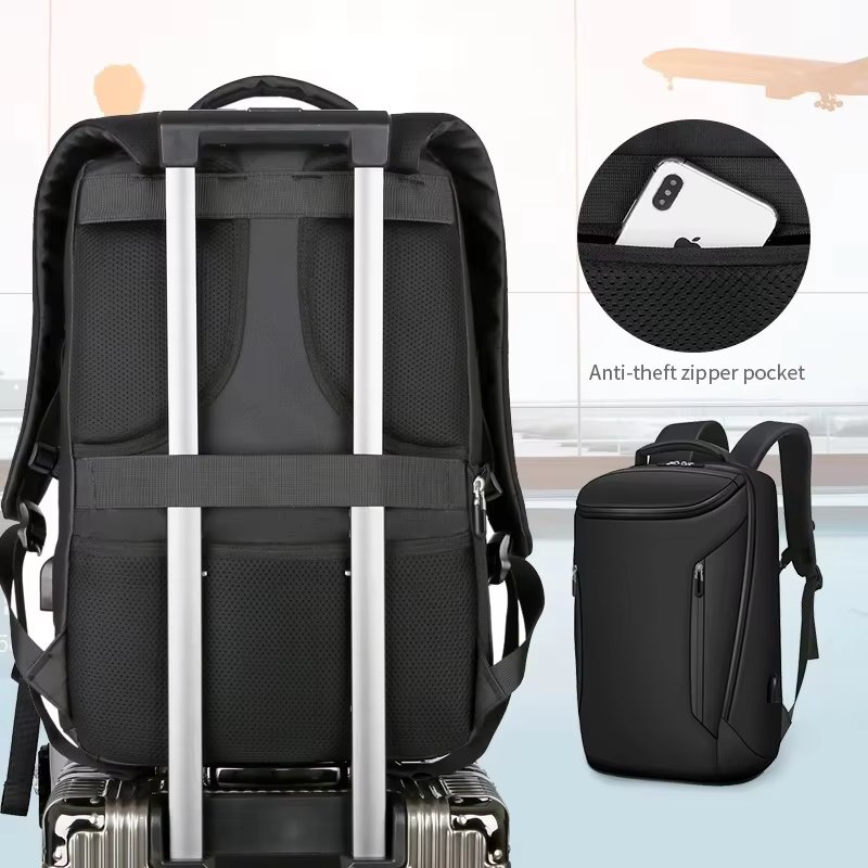 Anti-Theft Water-Resistant Large Capacity USB Vintage Nylon Hard-Shell Backpack product detail