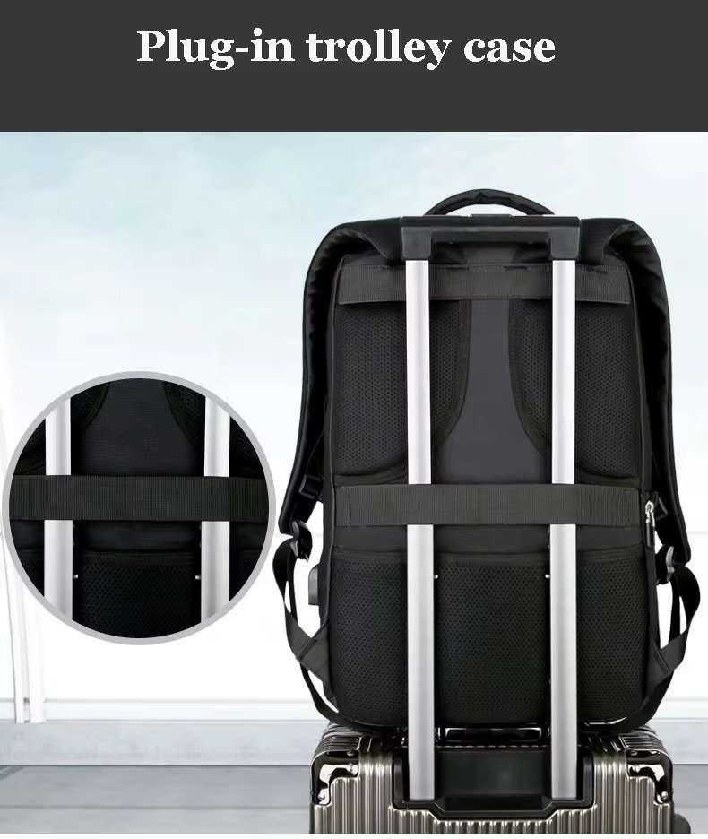 Anti-Theft Water-Resistant Large Capacity USB Vintage Nylon Hard-Shell Backpack product detail