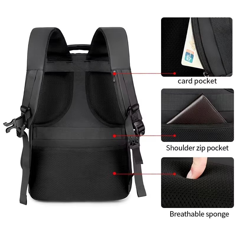 Anti-Theft Water-Resistant Large Capacity USB Vintage Nylon Hard-Shell Backpack product detail