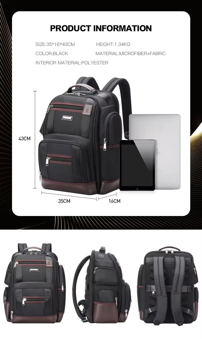 Anti-Theft Water-Resistant Large Capacity Vintage Business Oxford Laptop Backpack product detail
