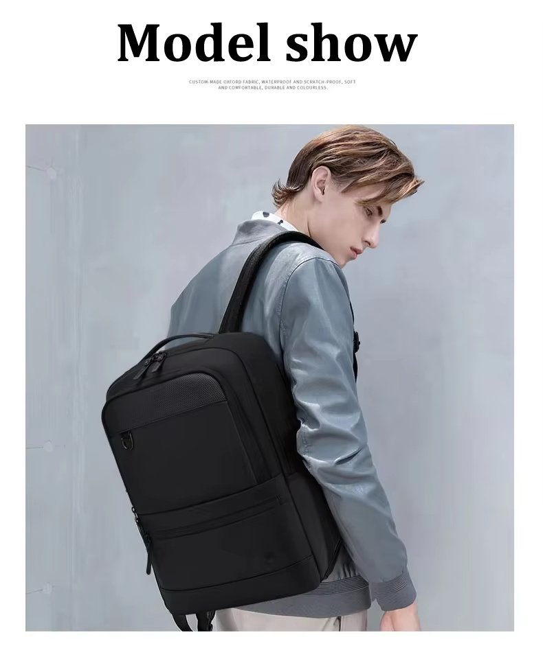 Water-Resistant Expandable USB Vintage Modern Oxford Laptop Backpack product detail
