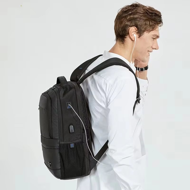 Water-Resistant Expandable USB Vintage Modern Oxford Laptop Backpack product detail