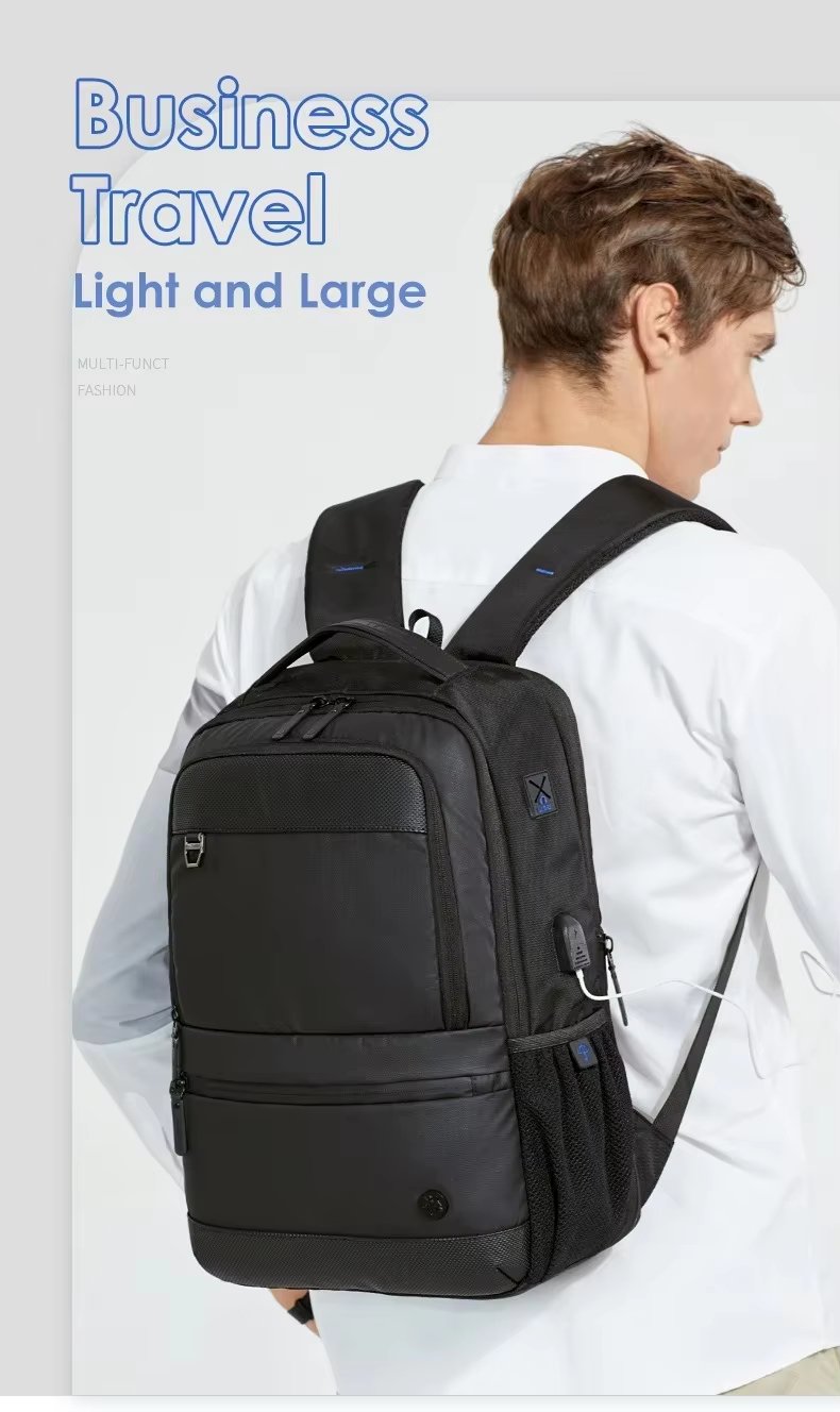 Water-Resistant Expandable USB Vintage Modern Oxford Laptop Backpack product detail
