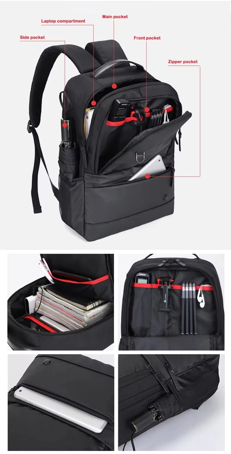 Water-Resistant Expandable USB Vintage Modern Oxford Laptop Backpack product detail