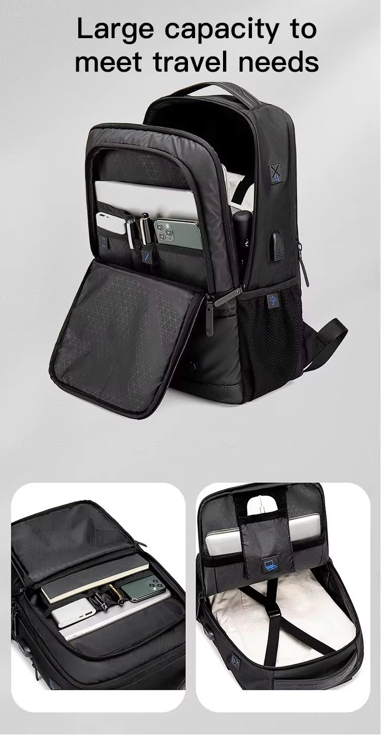 Water-Resistant Expandable USB Vintage Modern Oxford Laptop Backpack product detail