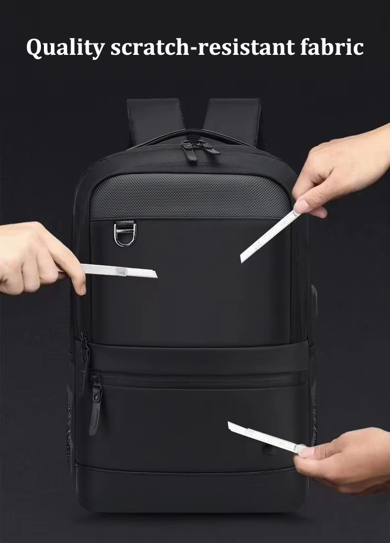Water-Resistant Expandable USB Vintage Modern Oxford Laptop Backpack product detail