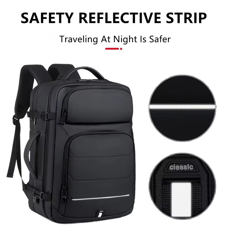 Water-Resistant Large Capacity Expandable USB Business Oxford Laptop Backpack product detail