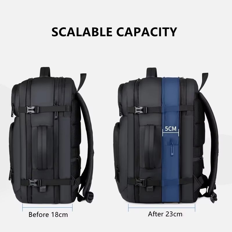Water-Resistant Large Capacity Expandable USB Business Oxford Laptop Backpack product detail