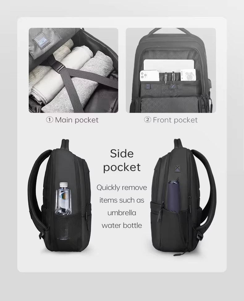 Water-Resistant Large Capacity USB Modern Business Oxford Laptop Backpack product detail