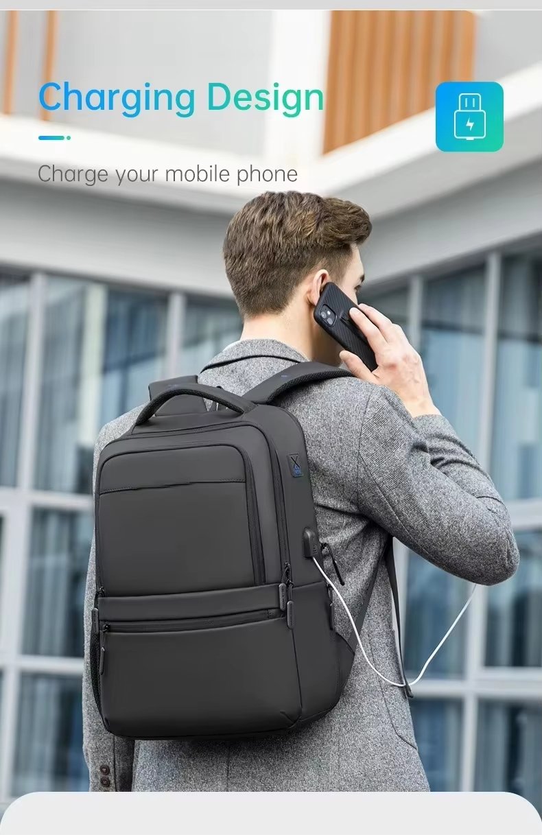Water-Resistant Large Capacity USB Modern Business Oxford Laptop Backpack product detail