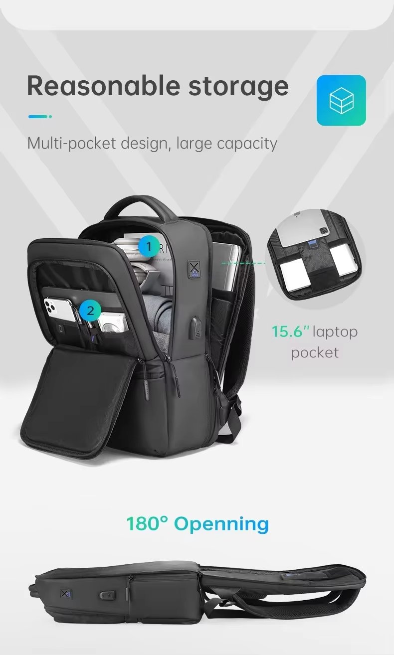 Water-Resistant Large Capacity USB Modern Business Oxford Laptop Backpack product detail