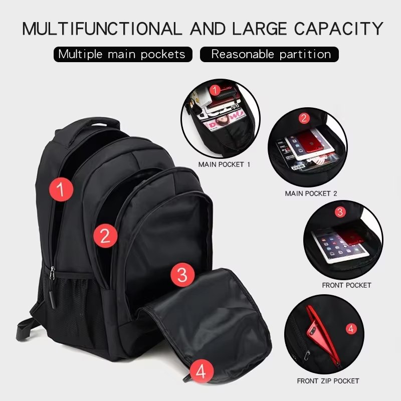 Water-Resistant Large Capacity Multi-Pocket Business Travel Oxford Laptop Backpack product detail