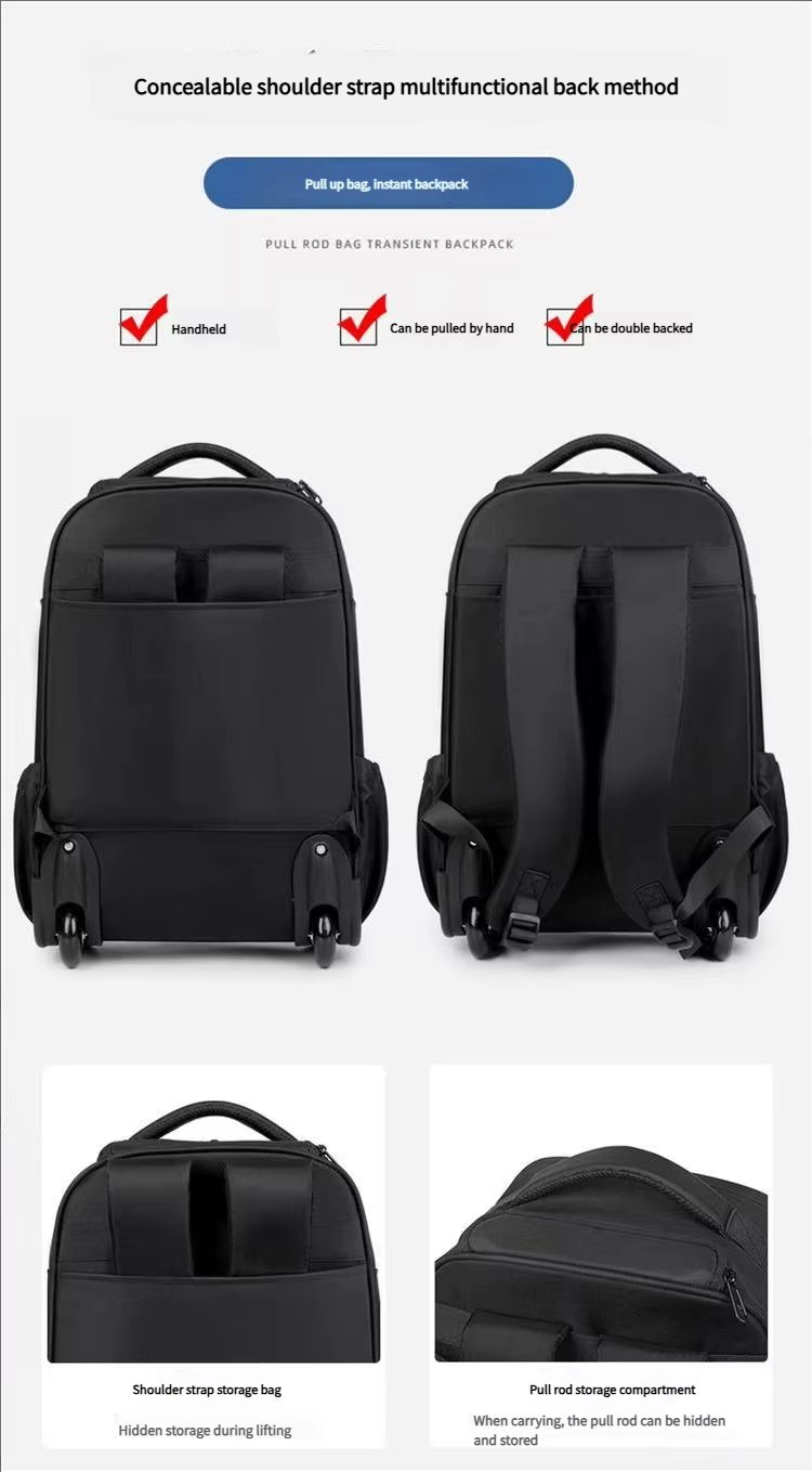Water-Resistant Large Capacity Expandable Travel Oxford Rolling Backpack product detail