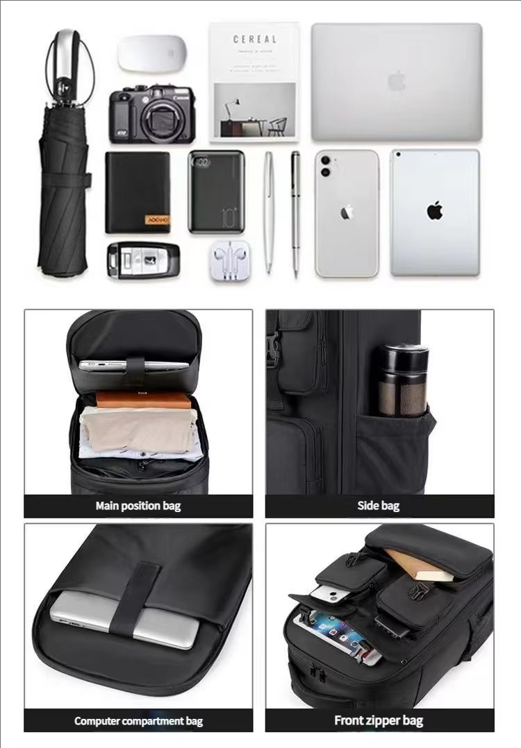 Water-Resistant Large Capacity Expandable Travel Oxford Rolling Backpack product detail