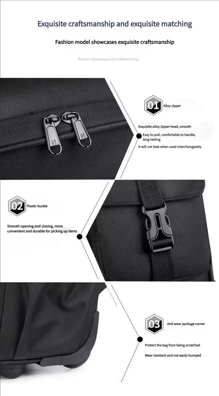 Water-Resistant Large Capacity Expandable Travel Oxford Rolling Backpack product detail