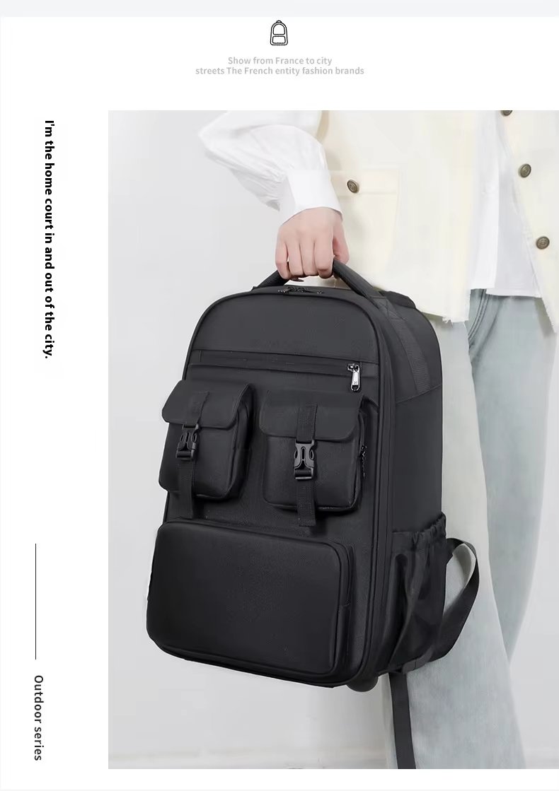 Water-Resistant Large Capacity Expandable Travel Oxford Rolling Backpack product detail