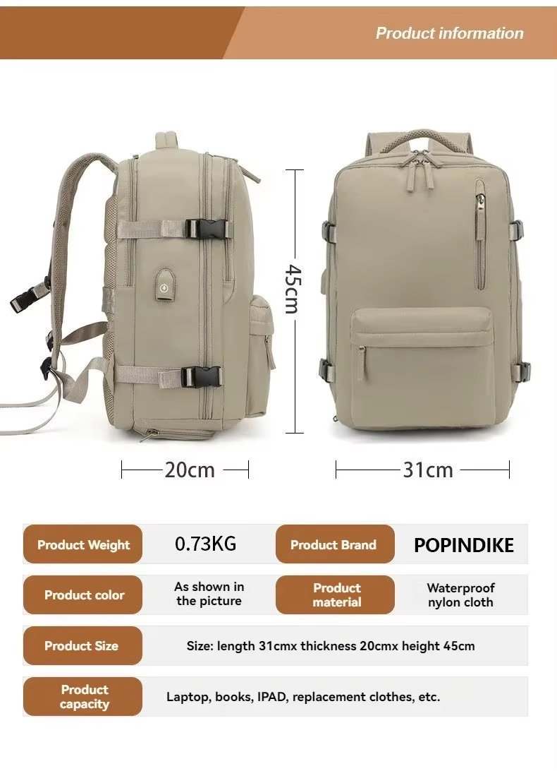 Large Capacity Lightweight USB Travel School Oxford Laptop Backpack product detail
