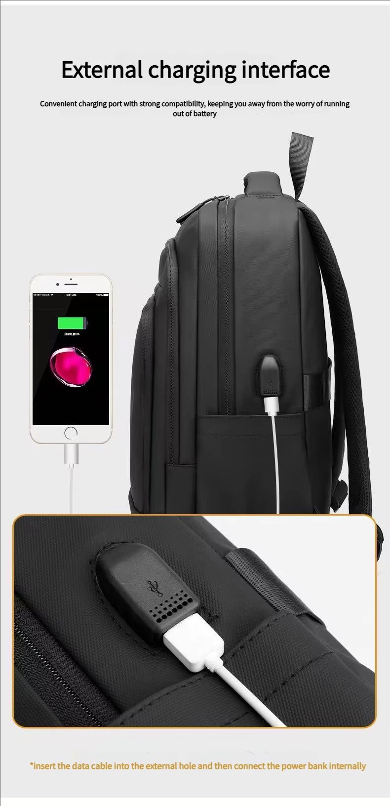 Water-Resistant Business Travel School Nylon Laptop Backpack product detail