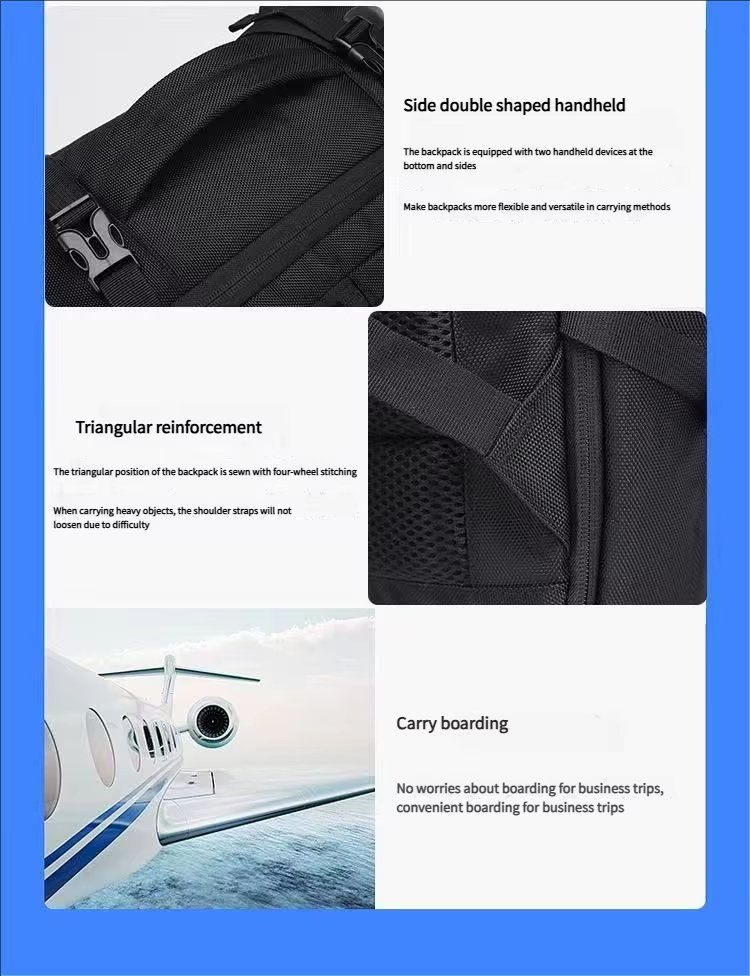 Water-Resistant Large Capacity Expandable USB Business Nylon Laptop Backpack product detail