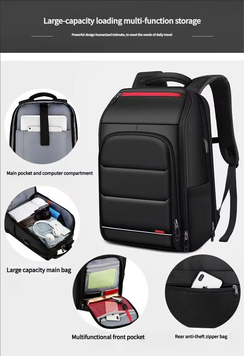 Water-Resistant Large Capacity USB Business Travel Oxford Laptop Backpack product detail