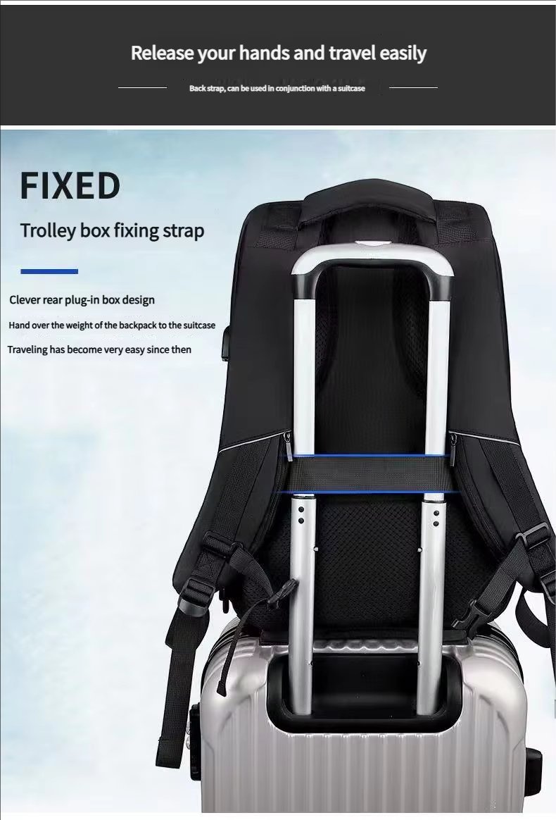 Water-Resistant Large Capacity USB Business Travel Oxford Laptop Backpack product detail