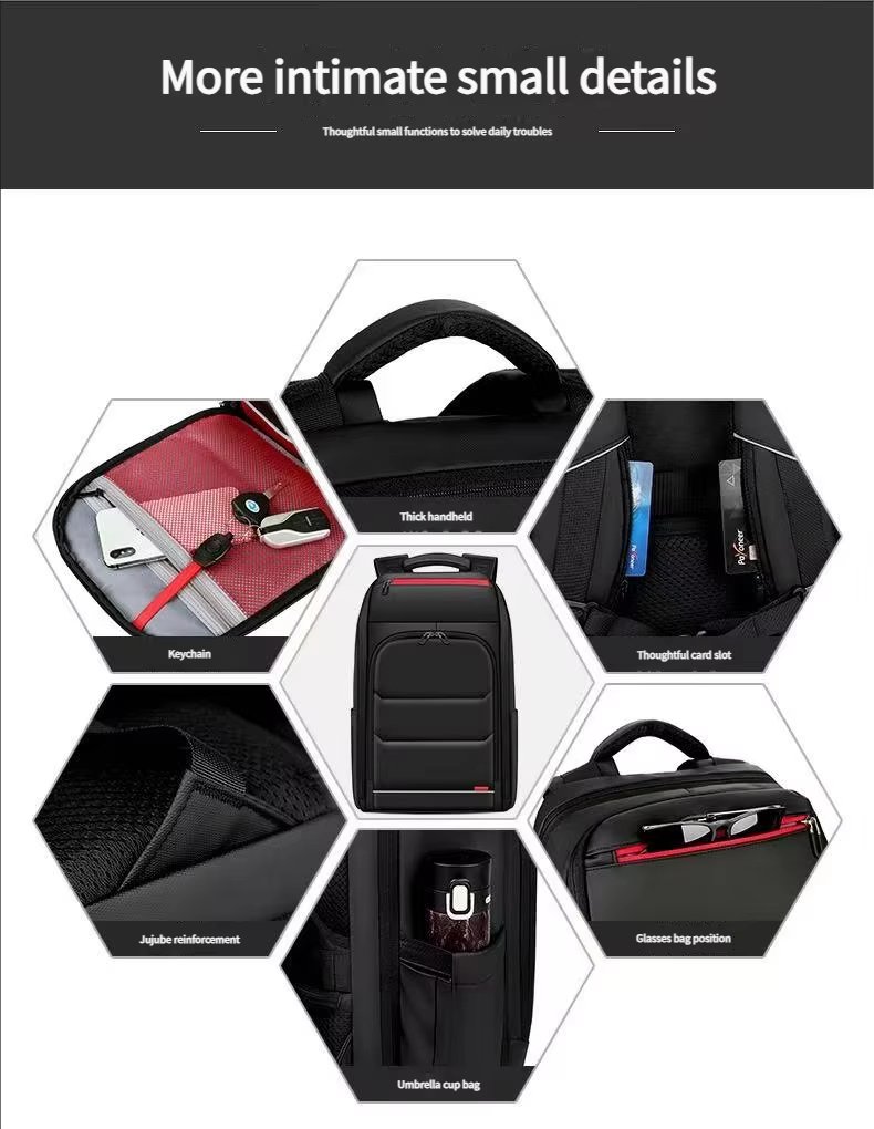 Water-Resistant Large Capacity USB Business Travel Oxford Laptop Backpack product detail
