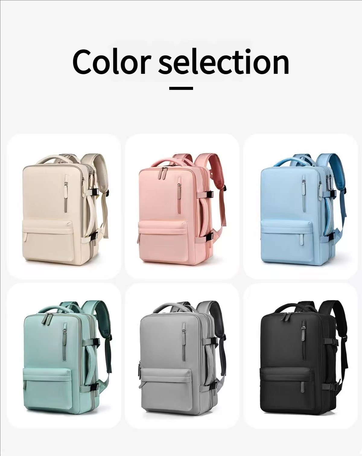 Water-Resistant Large Capacity Expandable USB Modern Oxford Laptop Backpack product detail