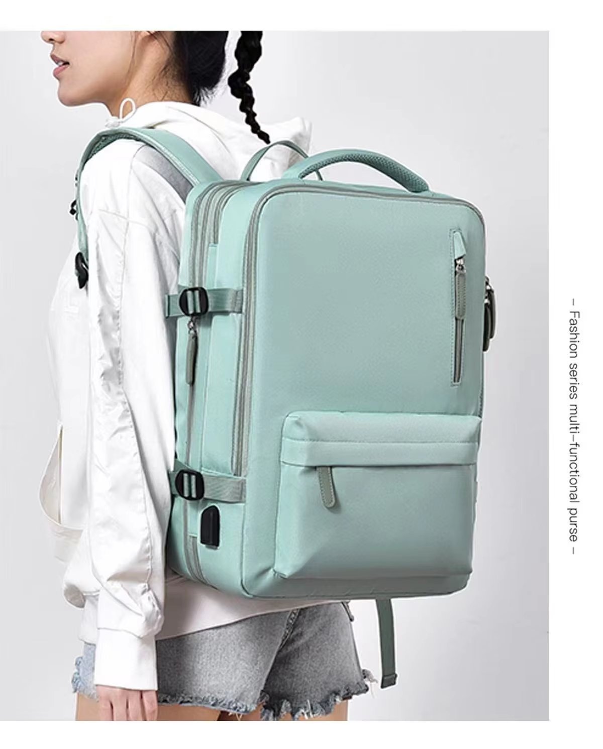 Water-Resistant Large Capacity Expandable USB Modern Oxford Laptop Backpack product detail